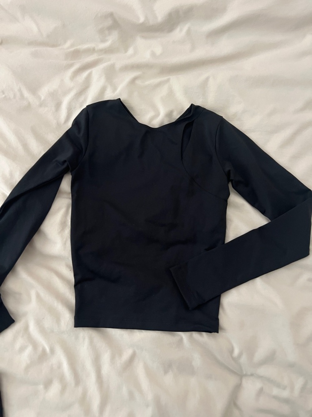 Keyhole fitted Black Long-Sleeve top - Five